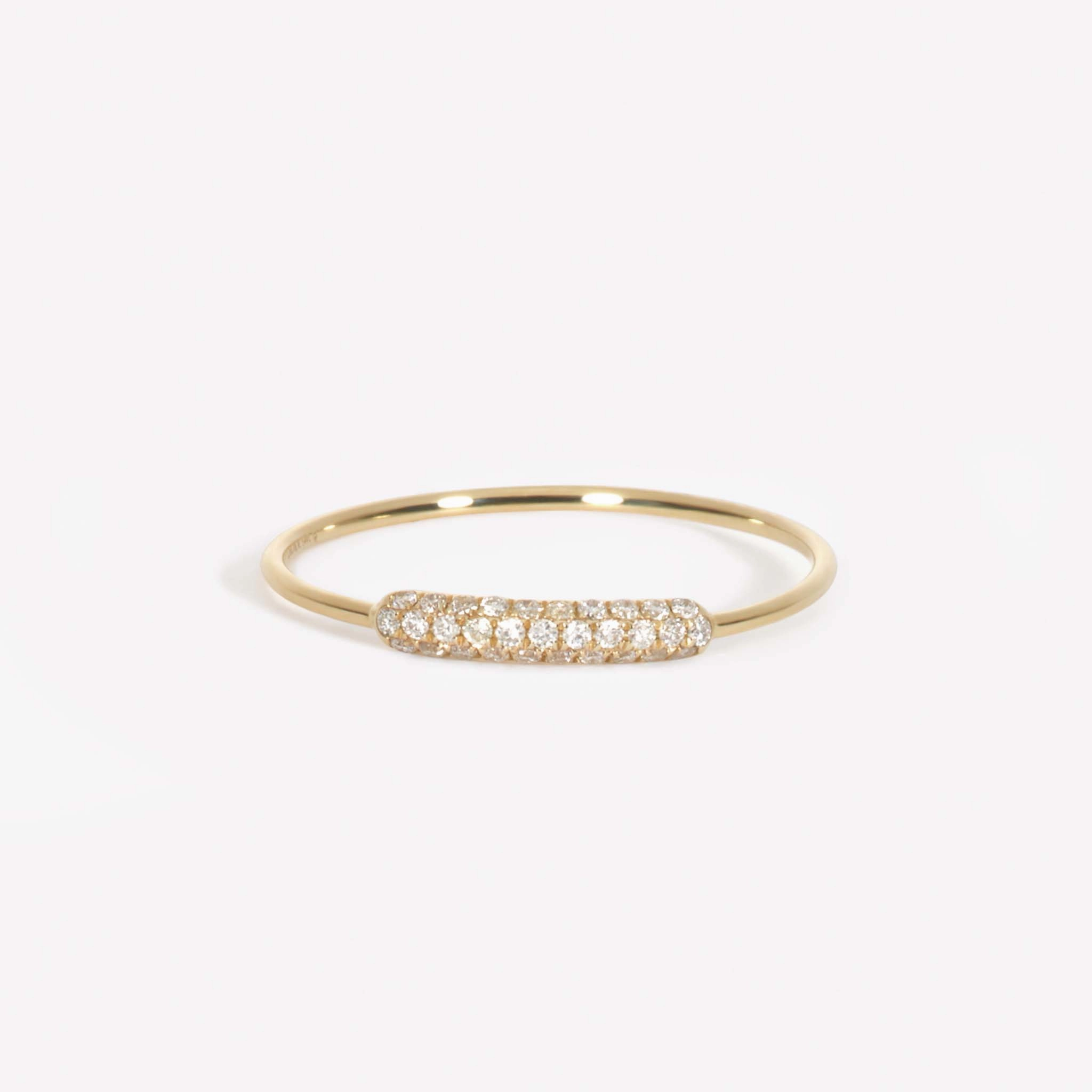 Diamond Pave Ring 14k Gold - Elena Minimal Look Day Vibe