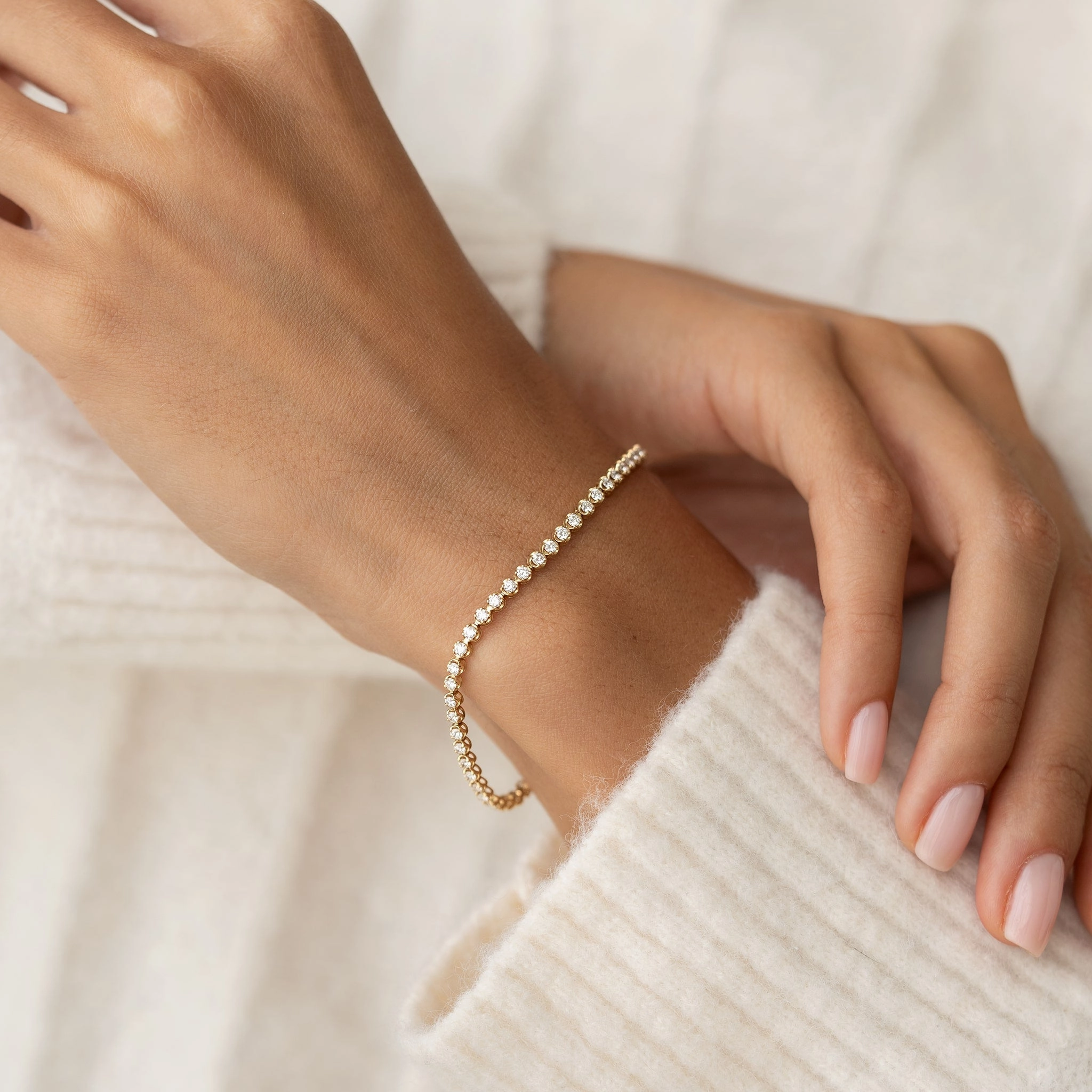 Diamond Tennis Bracelet 14k Gold (1.501 ct tw) - Mirella Shining Craft