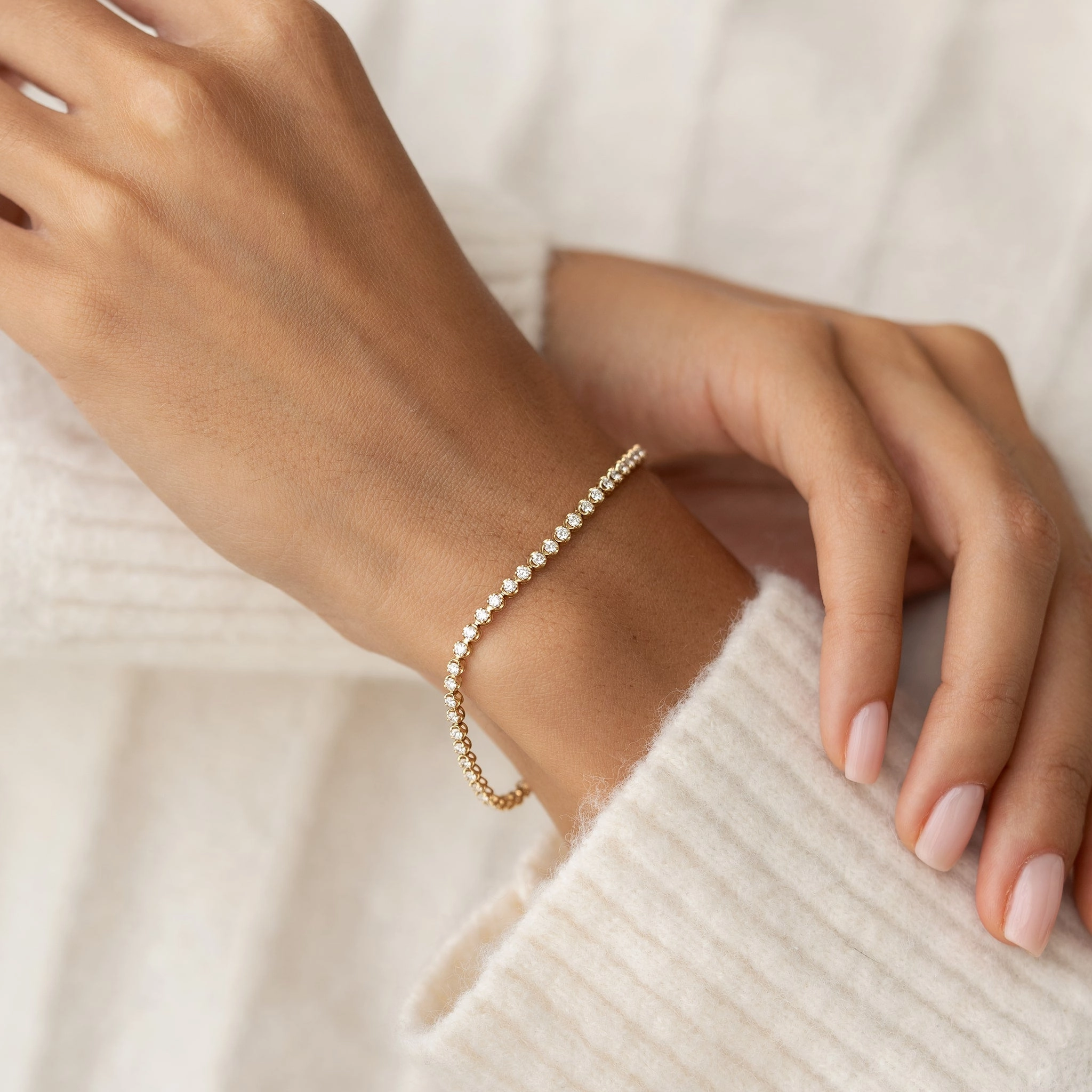 Office Wear Diamond Tennis Bracelet 14k Gold (1.501 ct tw) - Mirella