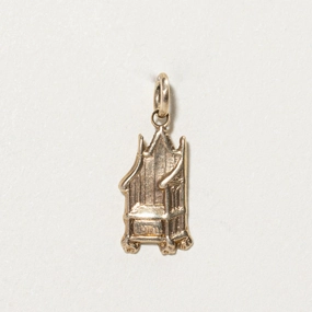 1952 Birmingham 9K Yellow Gold Cathedral Chair Charm Flawless Accent Glamour Appeal