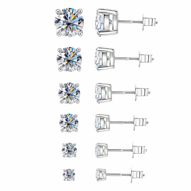 Bold Appeal Round Brilliant Stud Earrings | 10K Gold | Moissanite