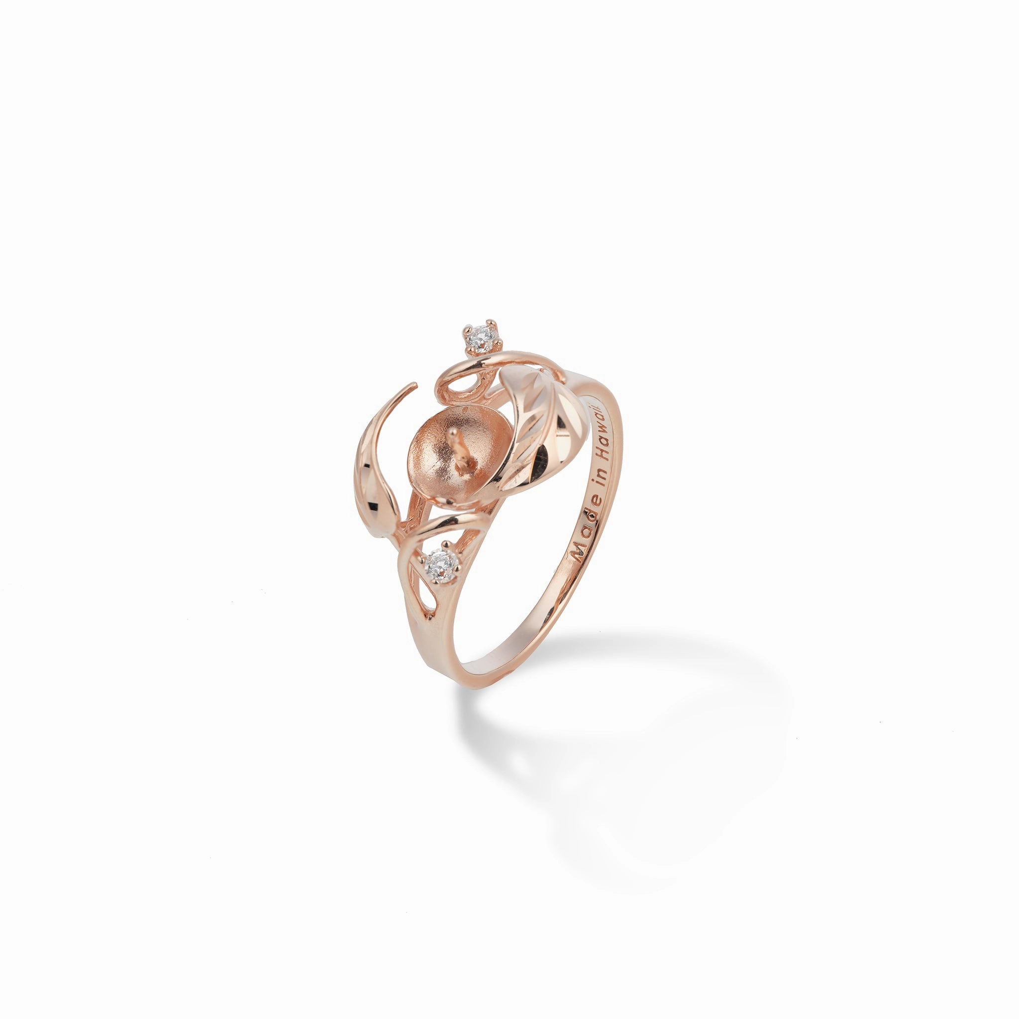 Pick A Pearl Maile Ring in Rose Gold with Diamonds Elegant Statement Fresh Edge