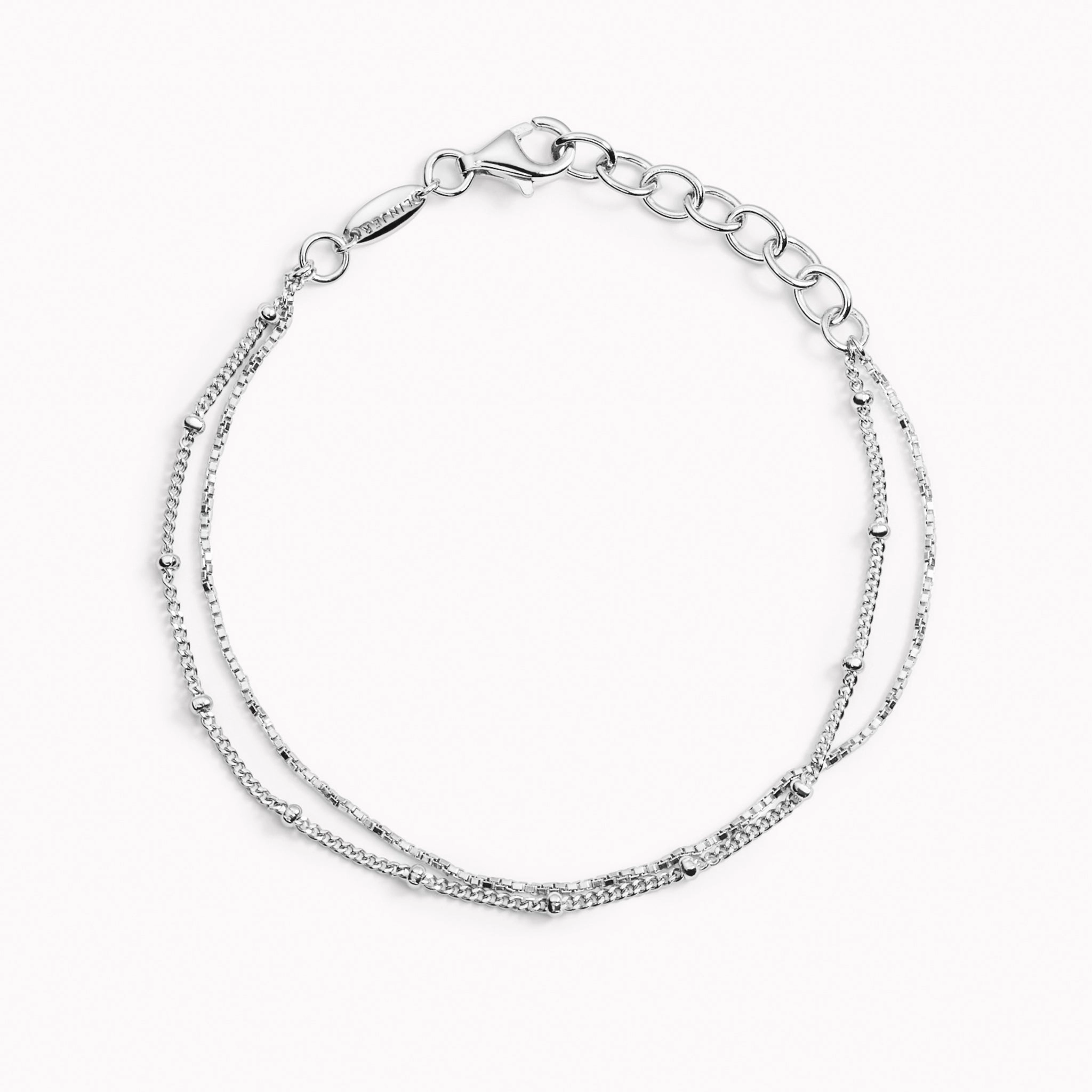Double Chain Bracelet Silver - Kjersti Zoom Focus