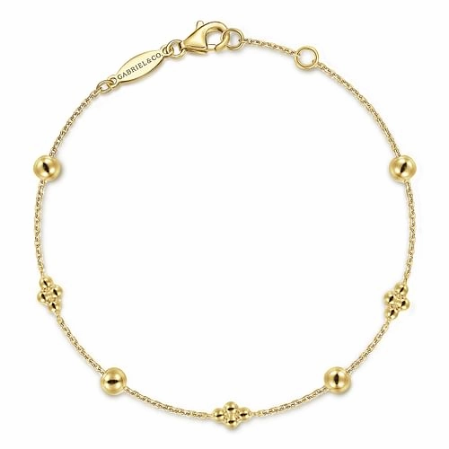 Urban Edge Fashion Daily 14K Yellow Gold Bujukan Beads Station Bracelet