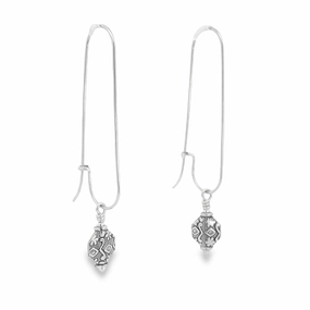 Sterling Silver Interchangeable Earrings with Bali Bead Dainty Shine