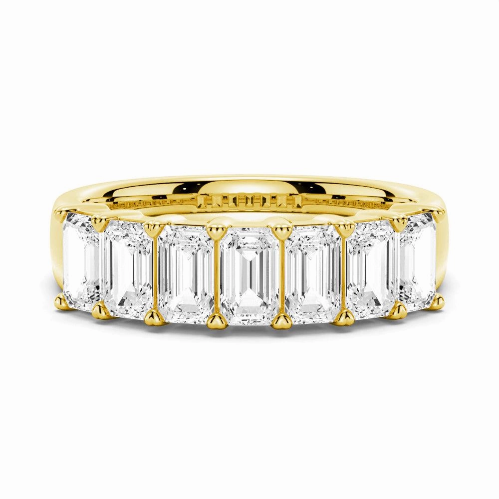 Gala Ready 2.8 ctw Emerald Cut Moissanite Half Eternity Band
