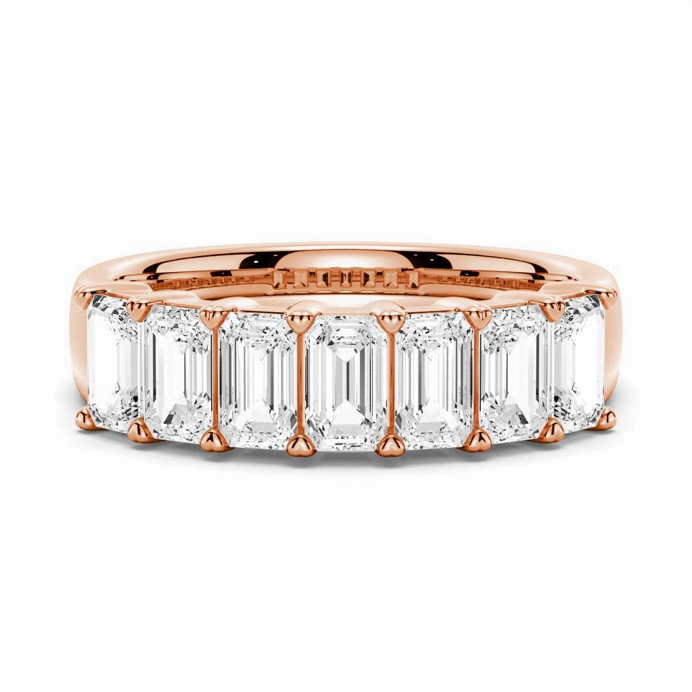 Signature Sparkle 2.8 ctw Emerald Cut Moissanite Half Eternity Band