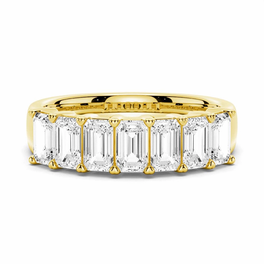 2.8 ctw Emerald Cut Moissanite Half Eternity Band Elegant Edge Shimmering Touch