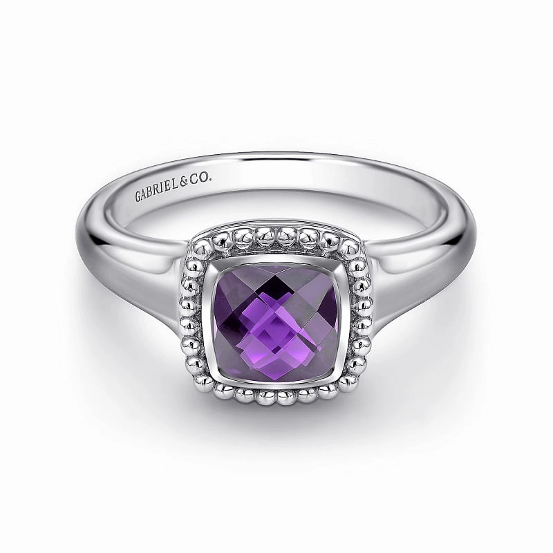 925 Sterling Silver Bujukan Amethyst Signet Ring Exclusive Gifts Perfect Finish