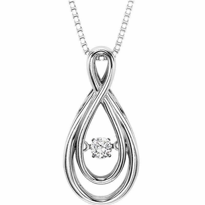 Rhythm of Love Diamond Double Infinity Necklace 1/10Cttw 14K Elegant Vibe Elite Detail
