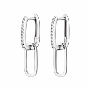 Allure Sparkle Double Ring Tassel Earrings | S925 | Moissanite