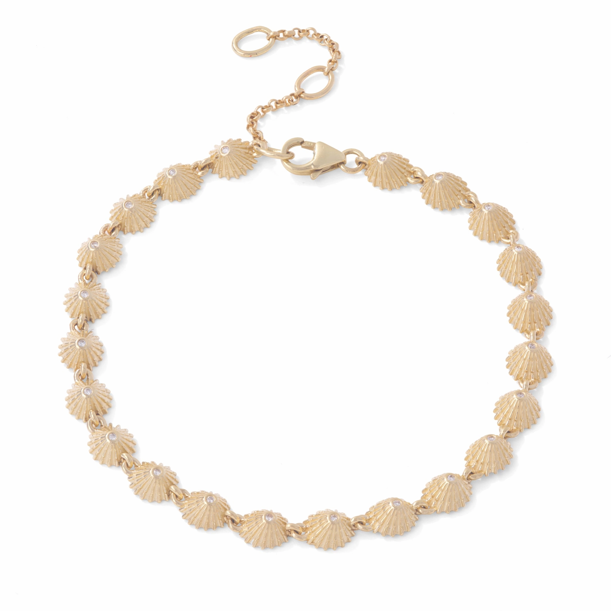 7-8.5" Adjustable ?Opihi Bracelet in Gold with Diamonds Iconic Feel Luxurious Touch