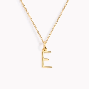 Timeless Features E Necklace / Gold Initial Necklace