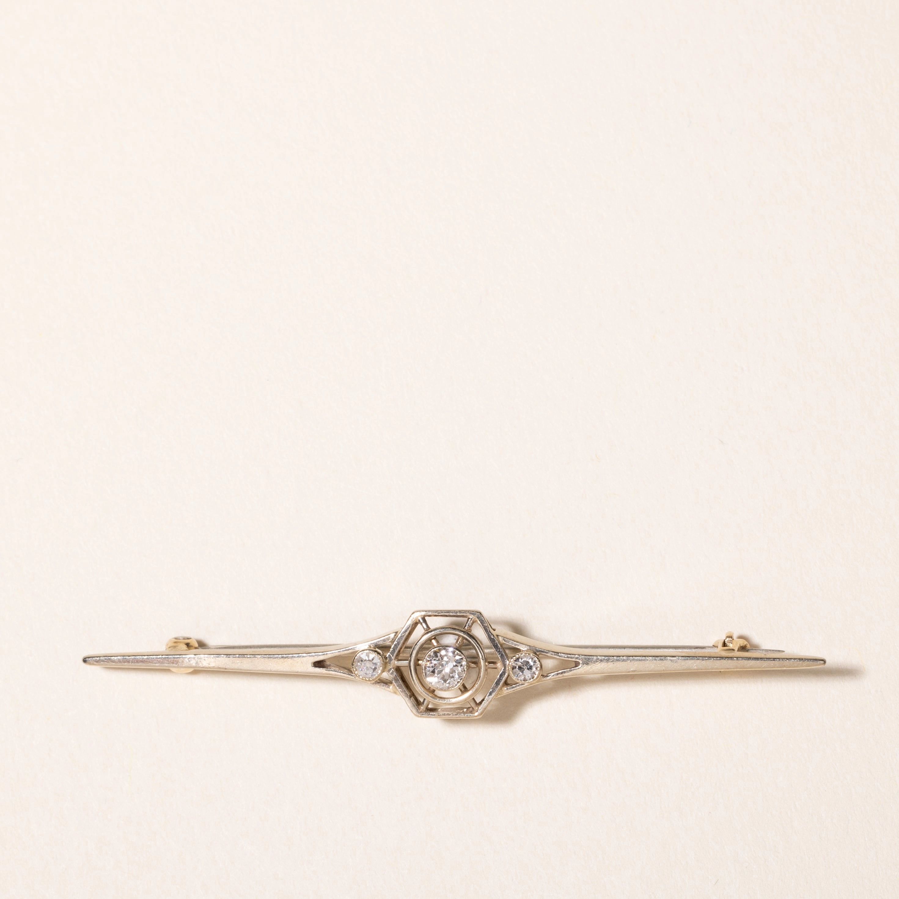 Birthday Present Edwardian Era Diamond Brooch | 0.12 ct |