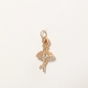 Dynamic Accent 14k Yellow Gold Ballerina Charm