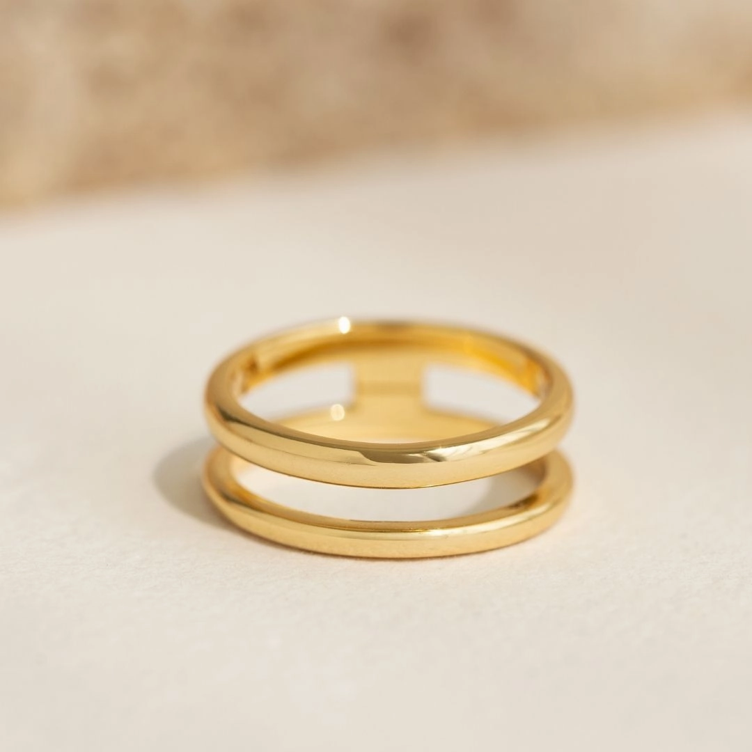 Gold Double Band Ring - Kaija Urban Favorite