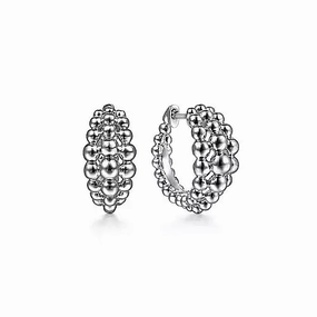 Light Fit Smart Casual 925 Sterling Silver Bujukan Huggie Earrings
