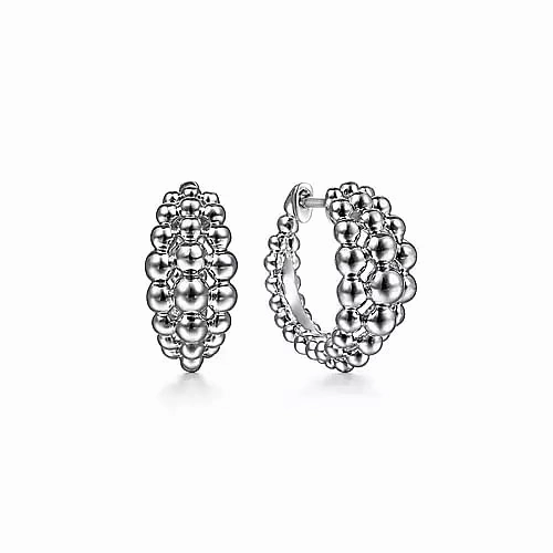 Light Fit Smart Casual 925 Sterling Silver Bujukan Huggie Earrings