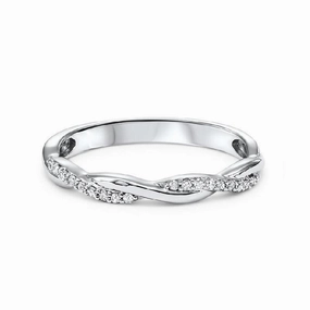 Fashion Collection Crossover Diamond Band 1/10 Cttw 14K White Gold