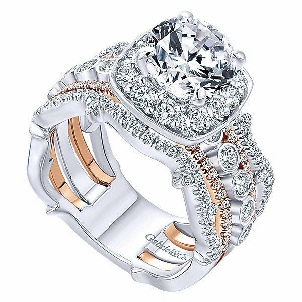 Superior Appearance 5-Band Style Diamond Engagement Ring 1.14 Cttw 14K Gold 318A
