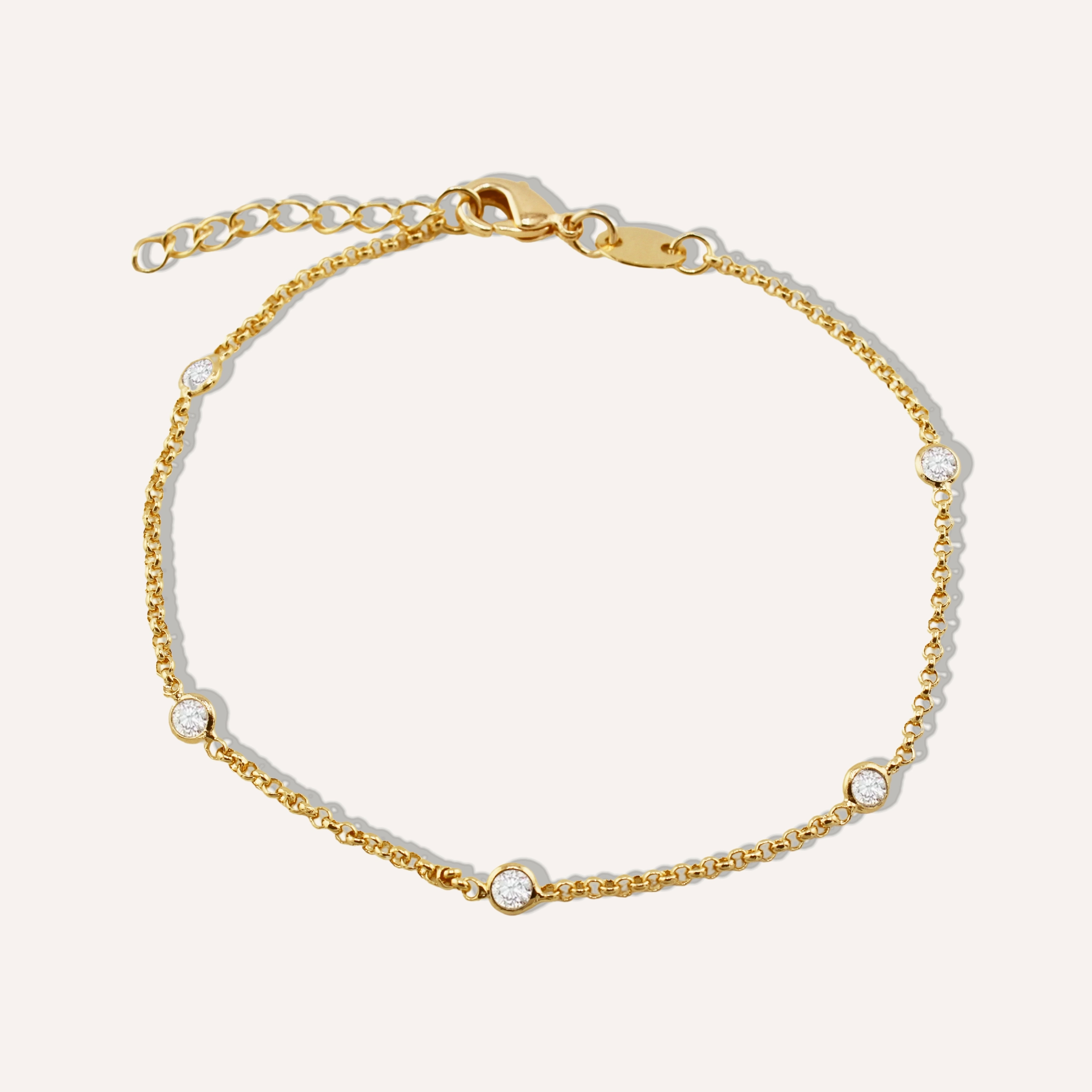 Sleek Detail ELENA CZ DIAMOND STATION BRACELET