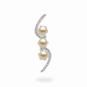 Pick A Pearl Bypass Pendant in Sterling Silver with Cubic Zirconia Romantic Vibe