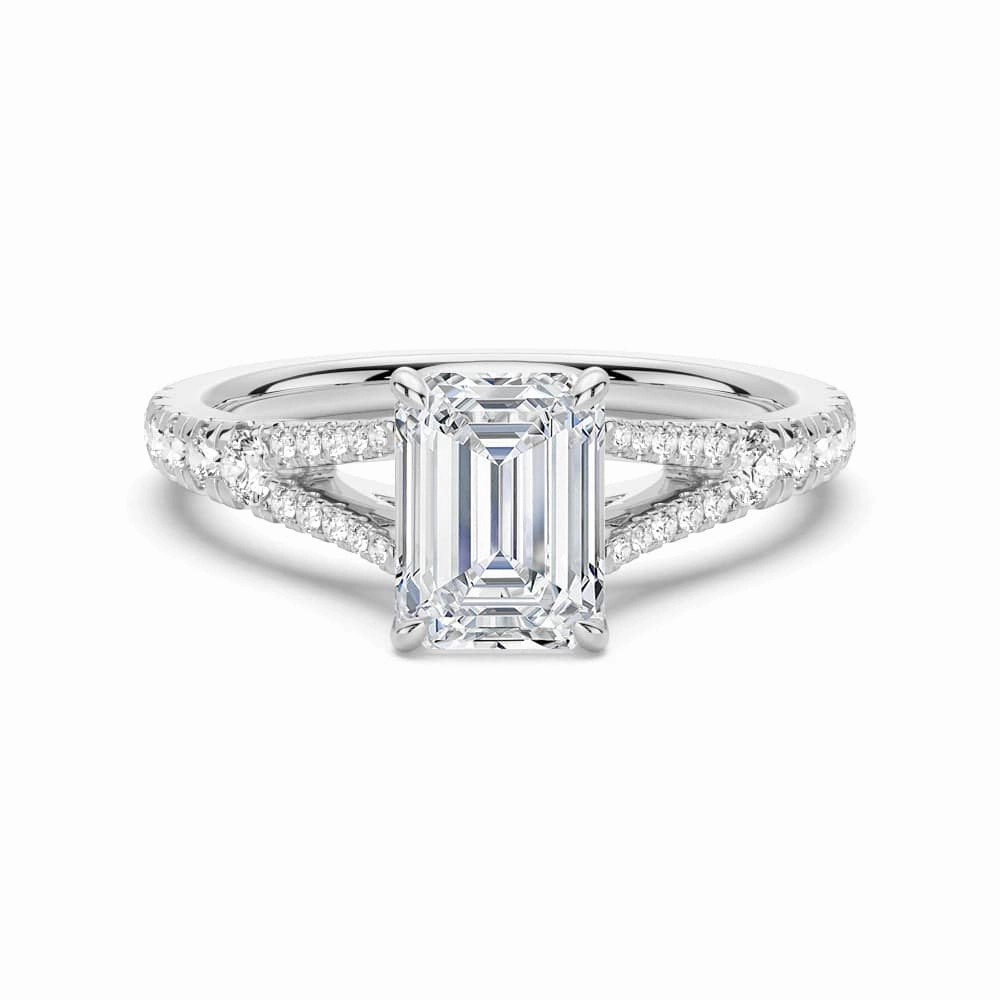 Gift Fit Occasion Look Emerald Cut Split Shank Moissanite Engagement Ring