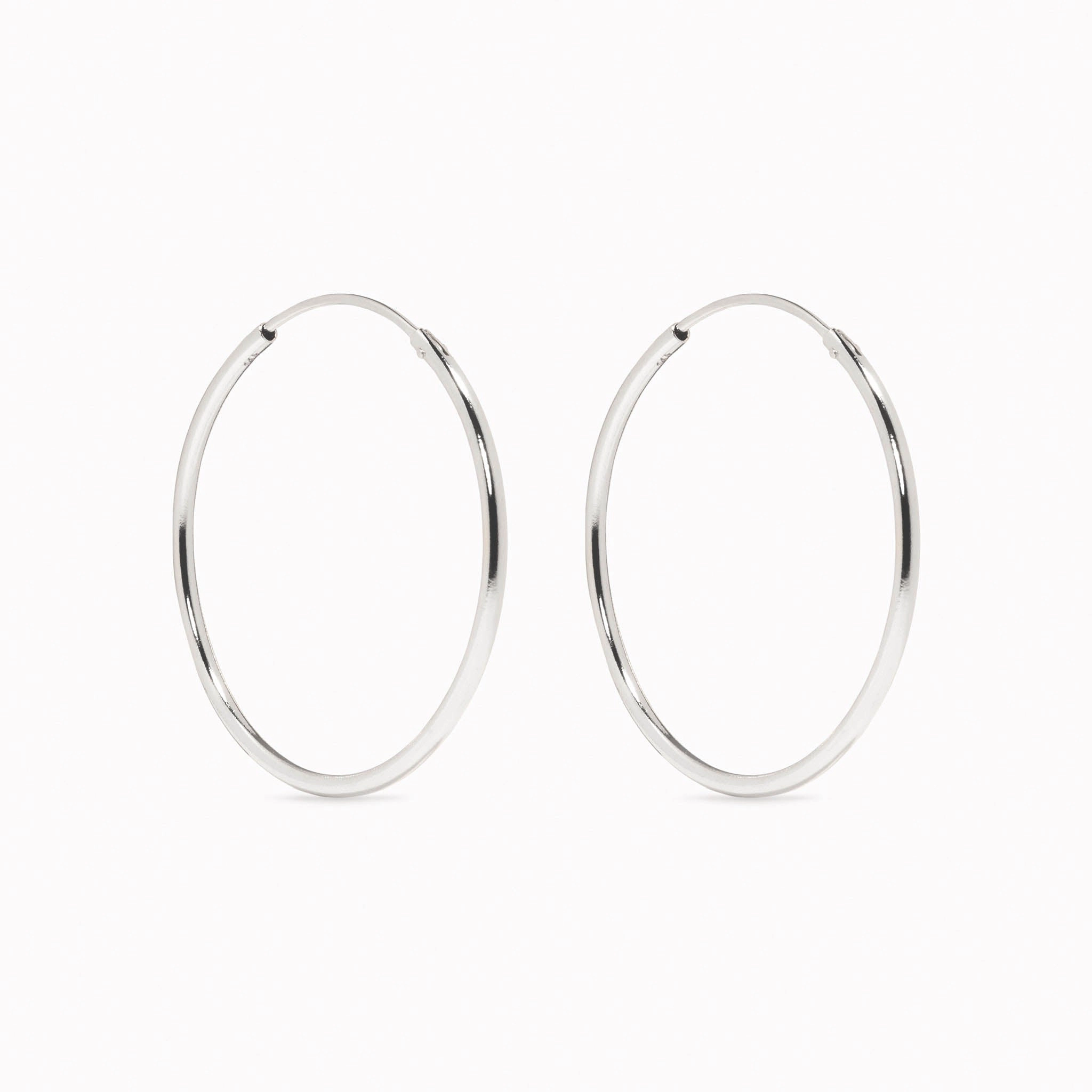 Instant Style White Gold Hoops 25mm - Sonia