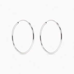 Instant Style White Gold Hoops 25mm - Sonia