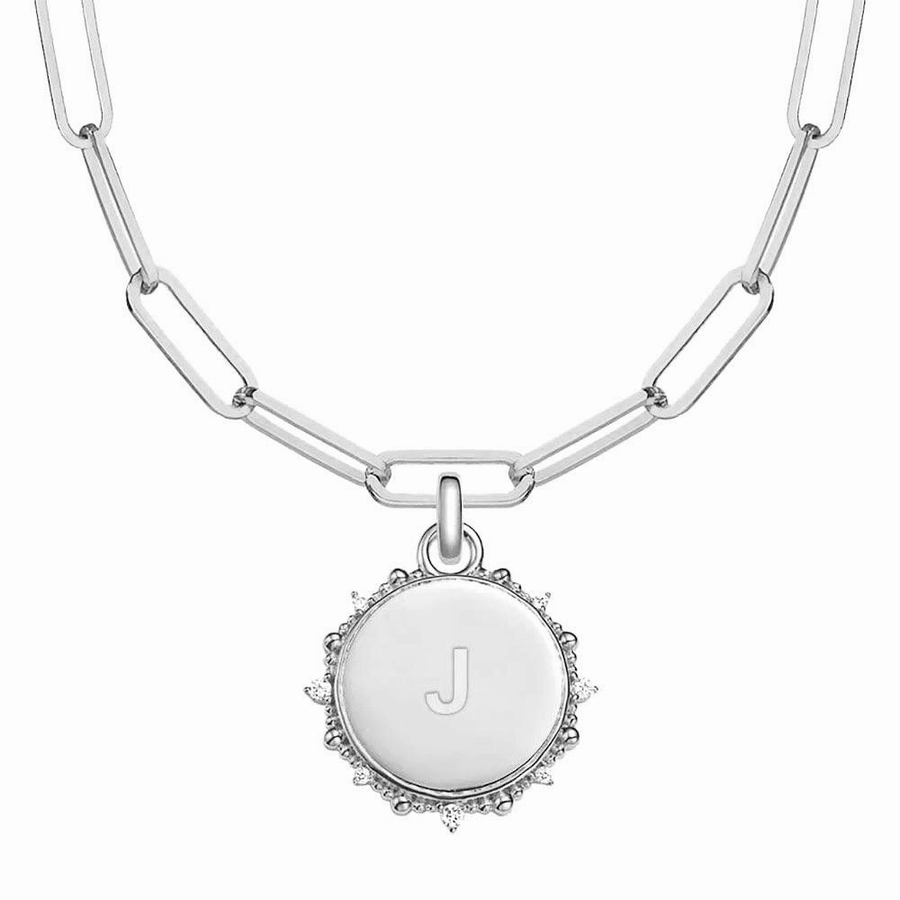 Engravable Moissanite Sunlight Medallion Pendant Necklace Glow Vibe Silky Finish