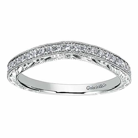 Engraved Shank Diamond Band .19Cttw 14K White Gold  144B Fresh Form