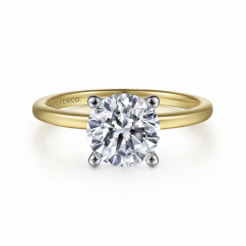 Bold Sparkle Evelina - 14K White-Yellow Gold Diamond Engagement Ring