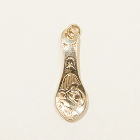 'Robert Cross' 14k Yellow Gold Indigenous Art Pendant Casual Spark Bold Pieces Design