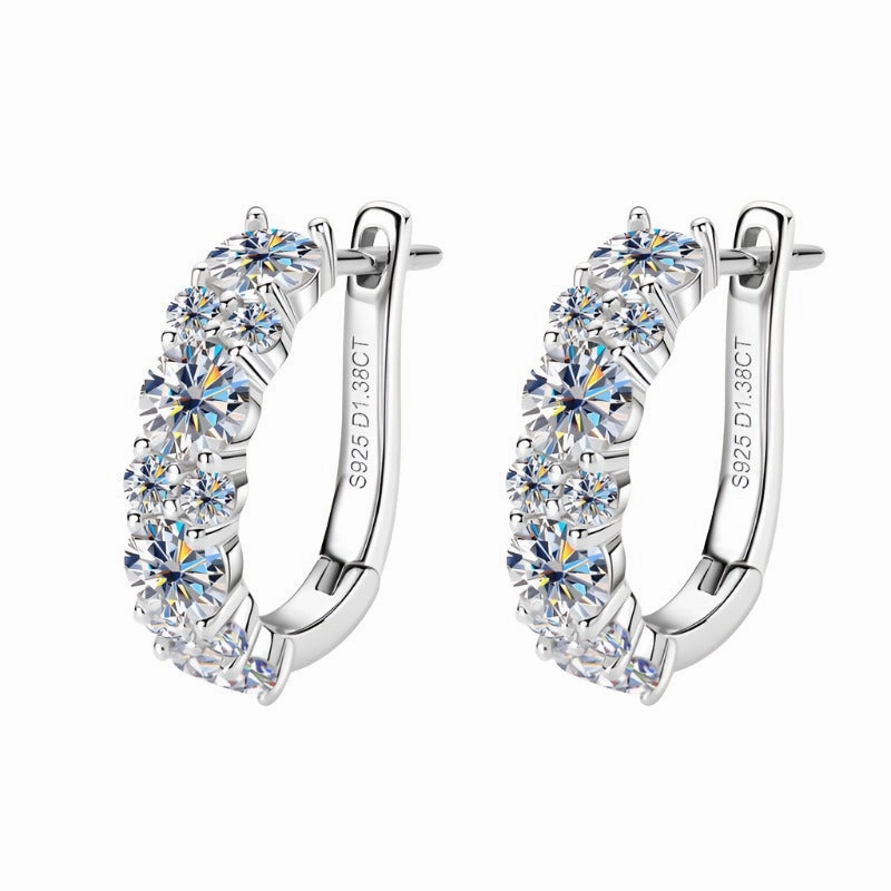 2.76 Carat Hoop Clip Earrings | S925 | Moissanite Opulent Radiance Silky feel