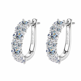 2.76 Carat Hoop Clip Earrings | S925 | Moissanite Opulent Radiance Silky feel