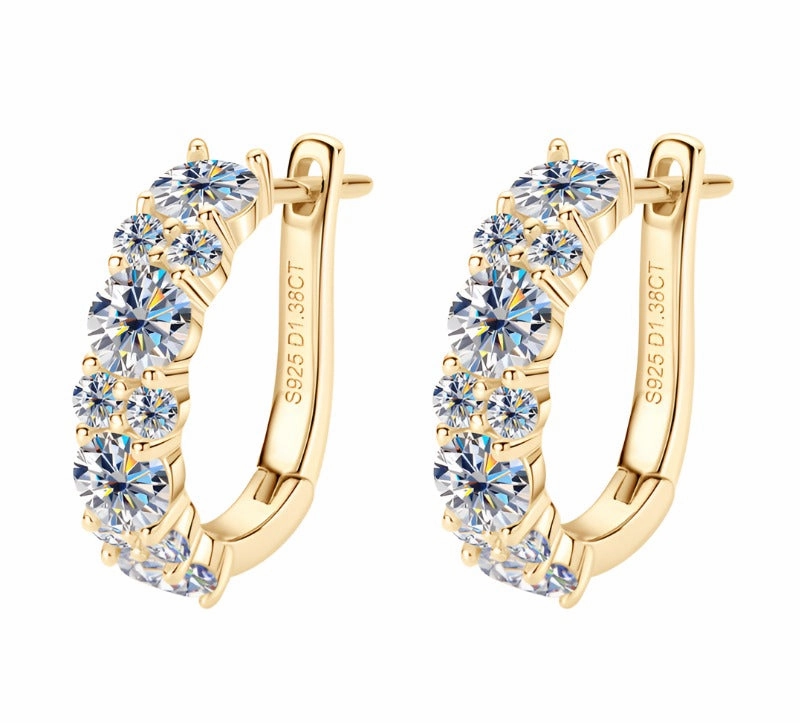 Impeccable Highlight Bright Touch 2.76 Carat Hoop Clip Earrings | S925 | Moissanite