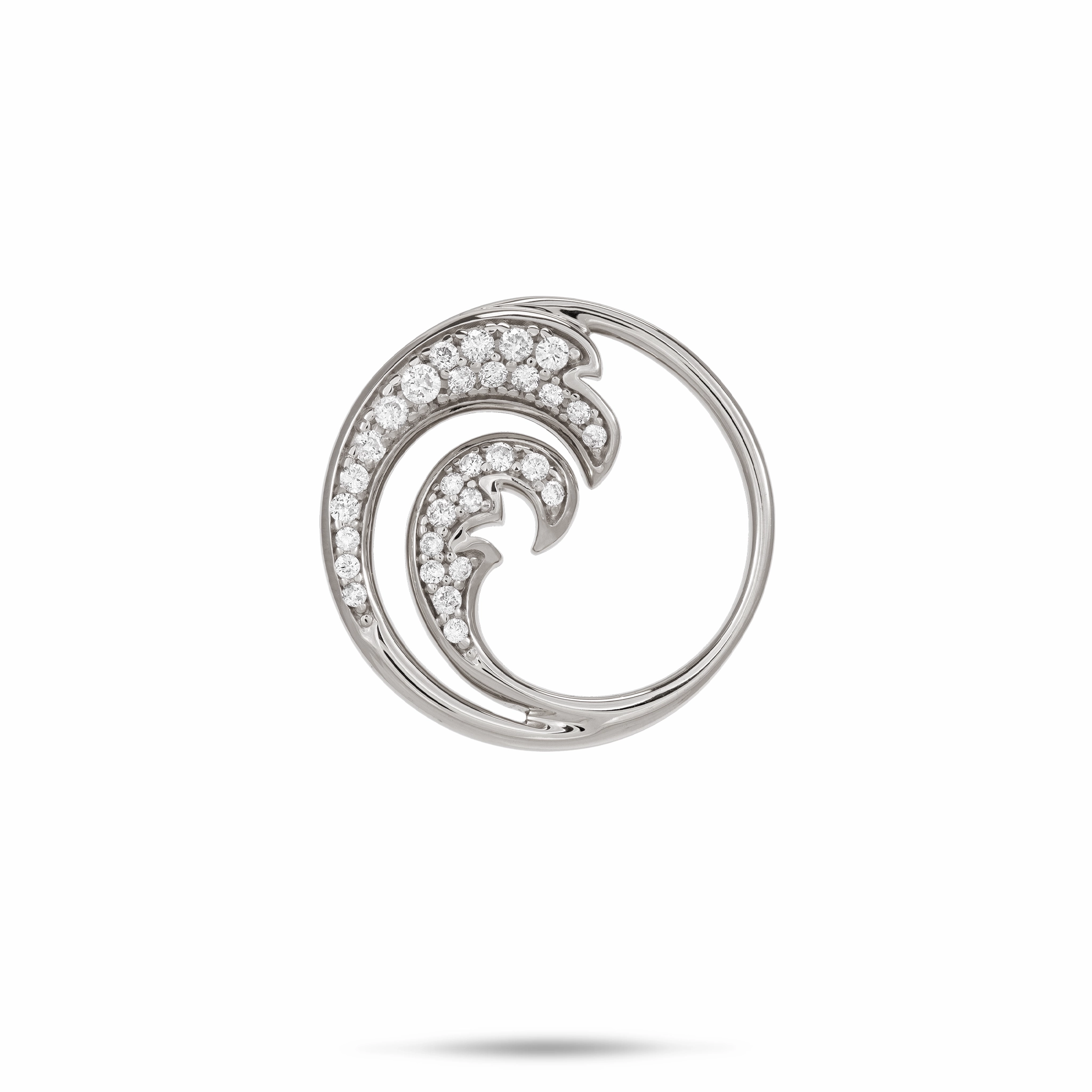 Nalu Pendant in White Gold with Diamonds - 22mm Soft feature