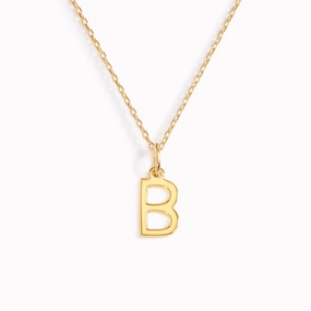 Perfect Fit B Necklace / Gold Initial Necklace