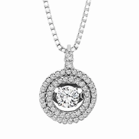 Rhythm of Love Double Halo Diamond Necklace 14K Everyday Luxury youth appeal