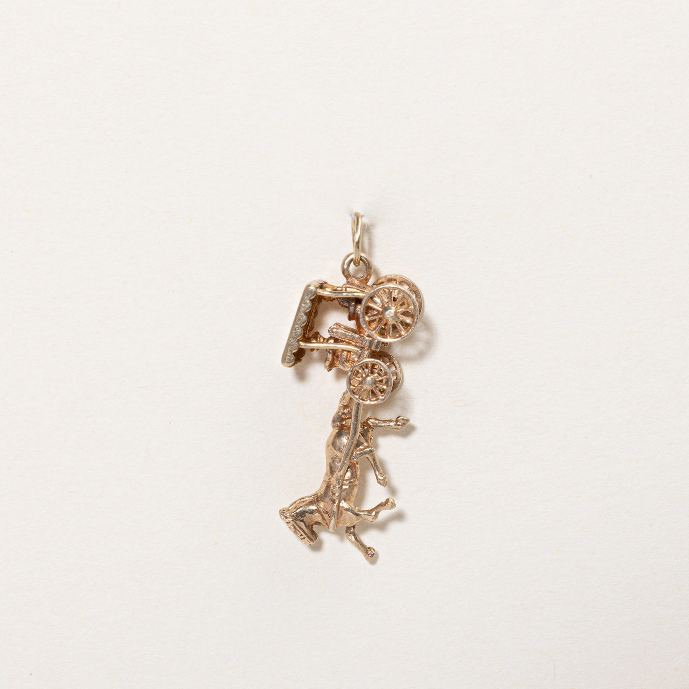 Bold Details Custom Finish 9k Yellow Gold Horse & Carriage Charm