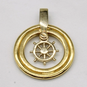 High Style Subtle Touch 18k Yellow Gold Masthead Charm