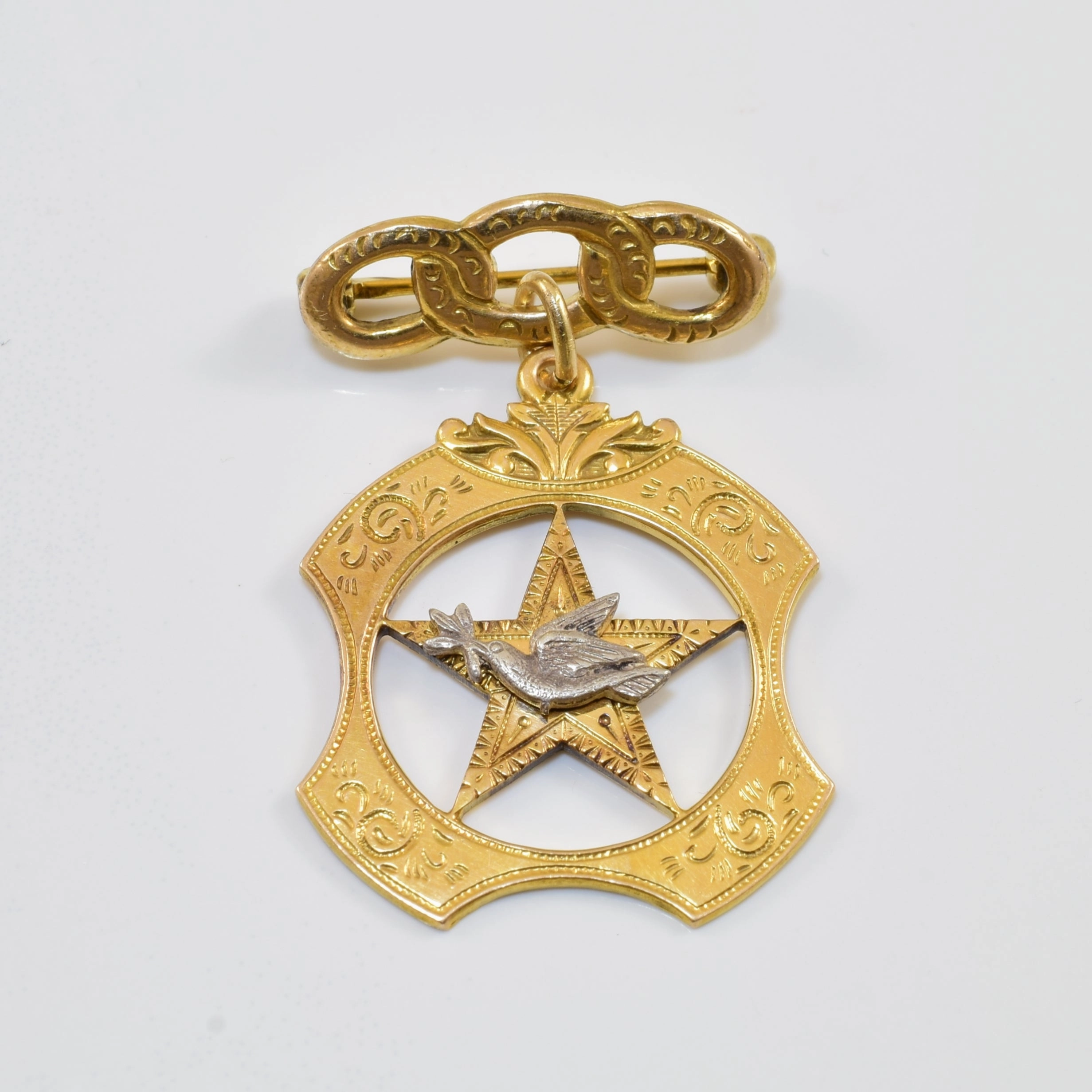 Timeless Edge Daughters of Rebekah Odd Fellows Peace Dove Medal Pin |