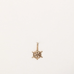 Classic Form 10k Yellow Gold Ship Helm Charm