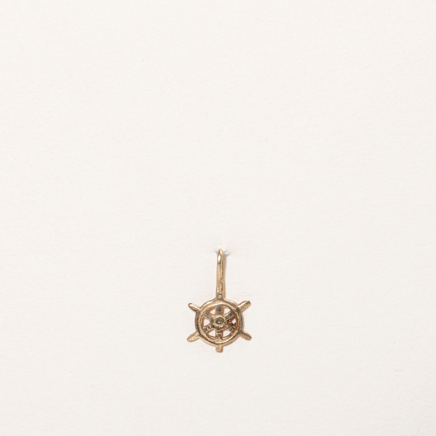 Classic Form 10k Yellow Gold Ship Helm Charm