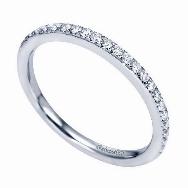 Sparkling Object Pave Diamond Wedding Band 1/5 Cttw 14K White Gold 74B