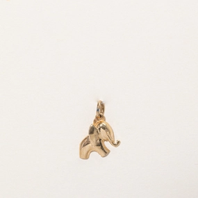 10k Yellow Gold Elephant Charm Exquisite Jewelry Quick Match