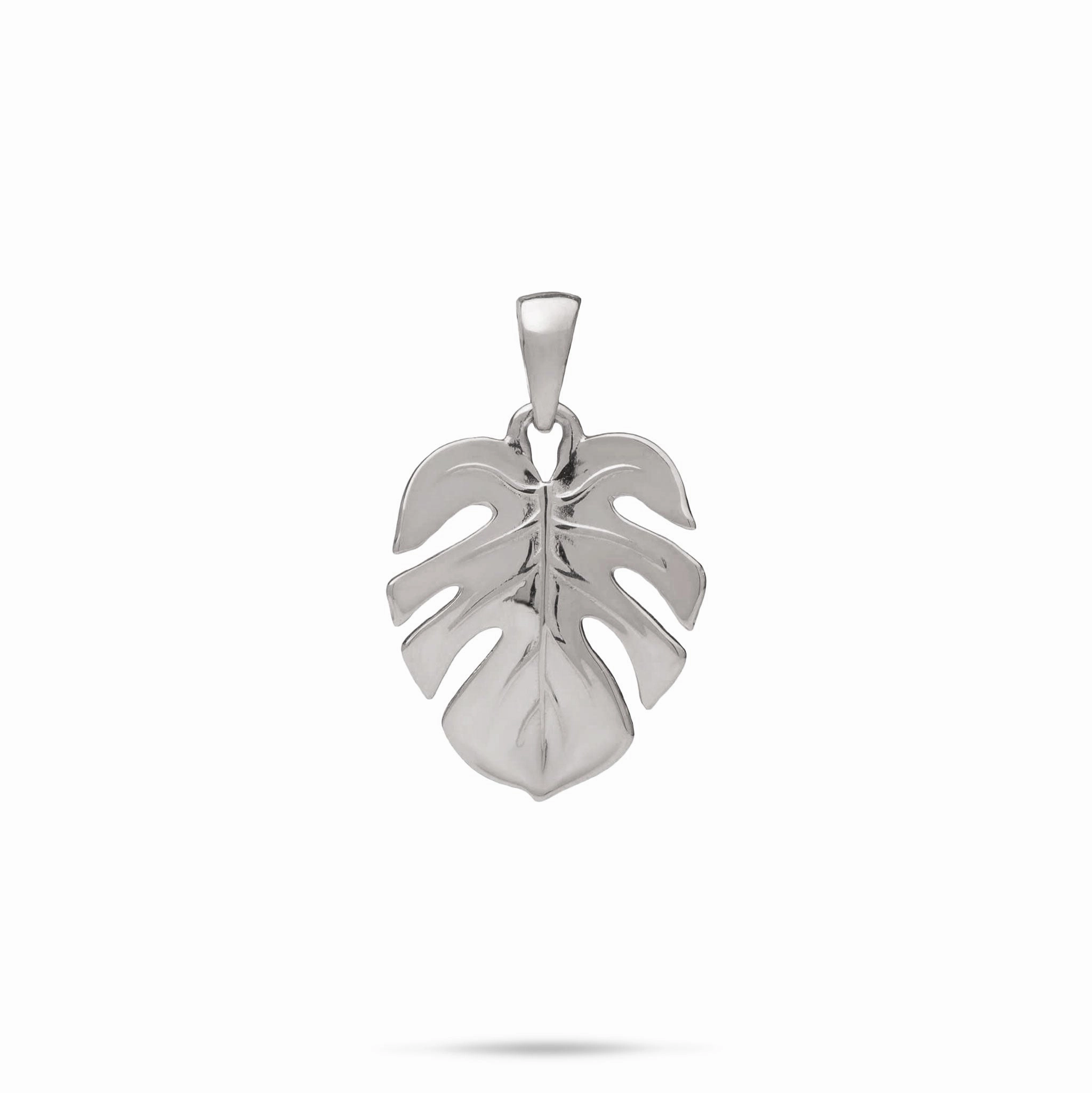 Moonlight Mood Monstera Pendant in Sterling Silver - 18mm
