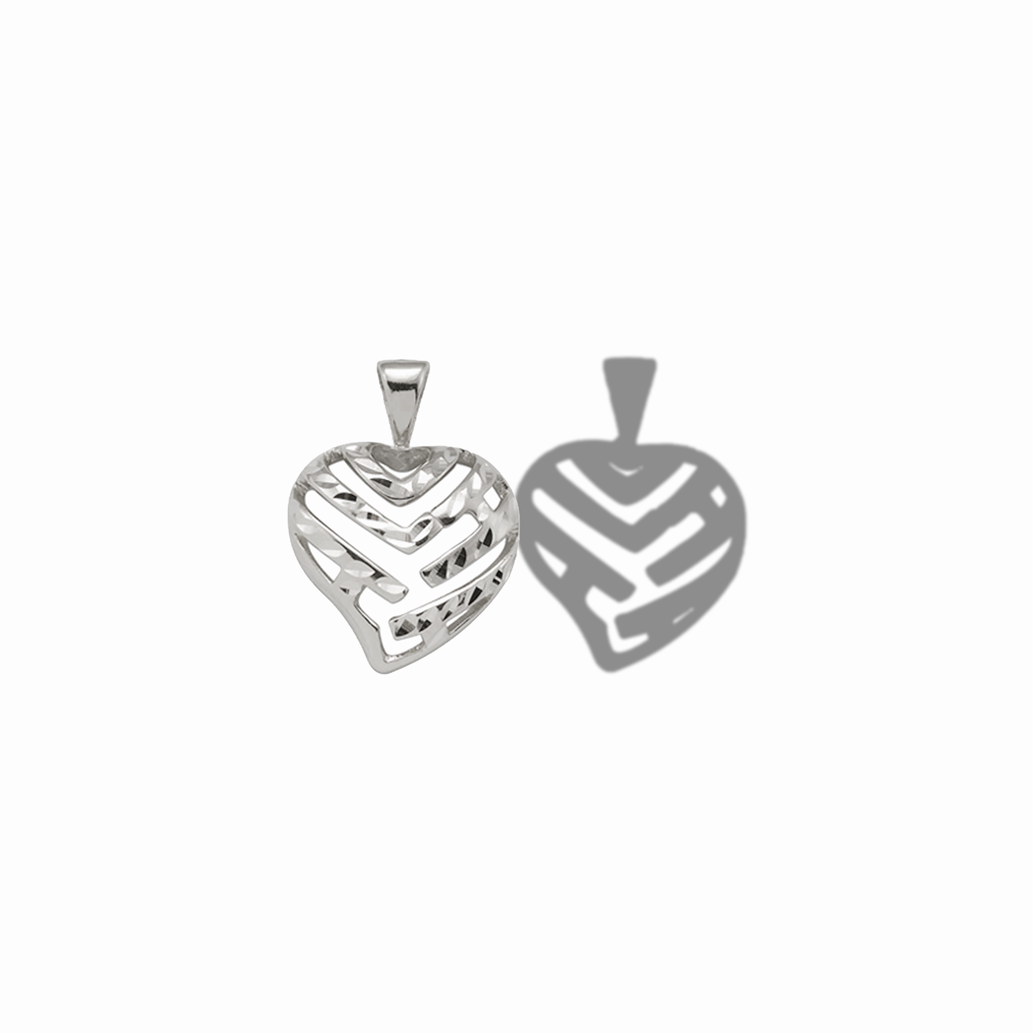 Aloha Heart Pendant in White Gold - 15mm Artful Design Inspired Touch