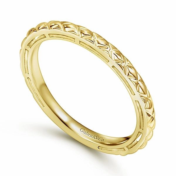 Vibrant Pieces Engraved Stackable Ring 14K Yellow Gold | Mullen Jewelers