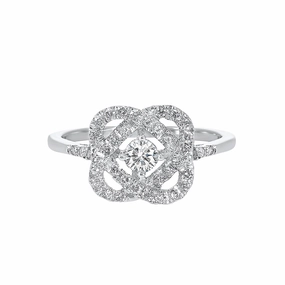 Love's Crossing Diamond 1/2 Cttw Ring 14K White Gold Feminine Edge Chic Gifts